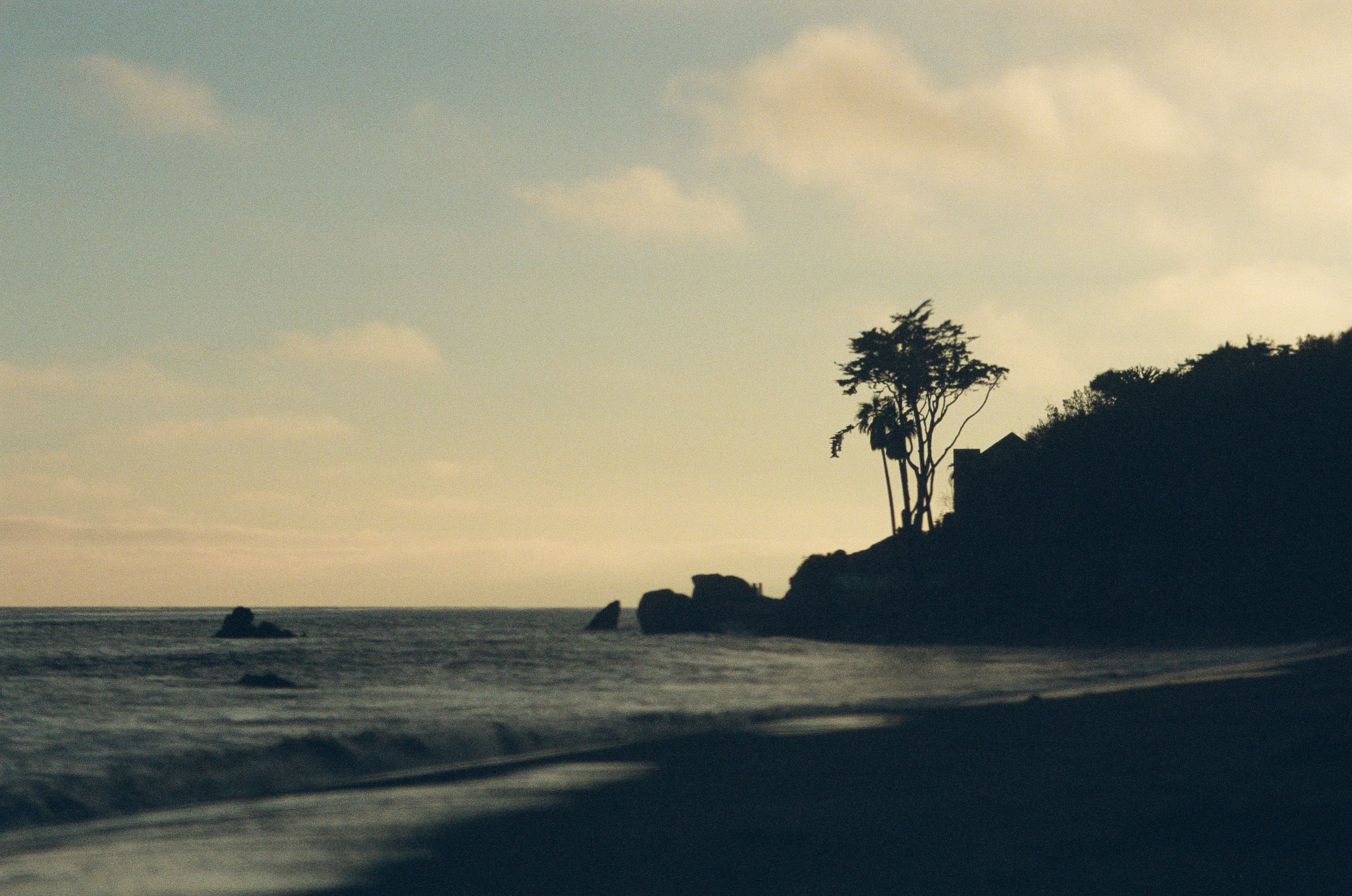 A quiet coast at the end of the day.